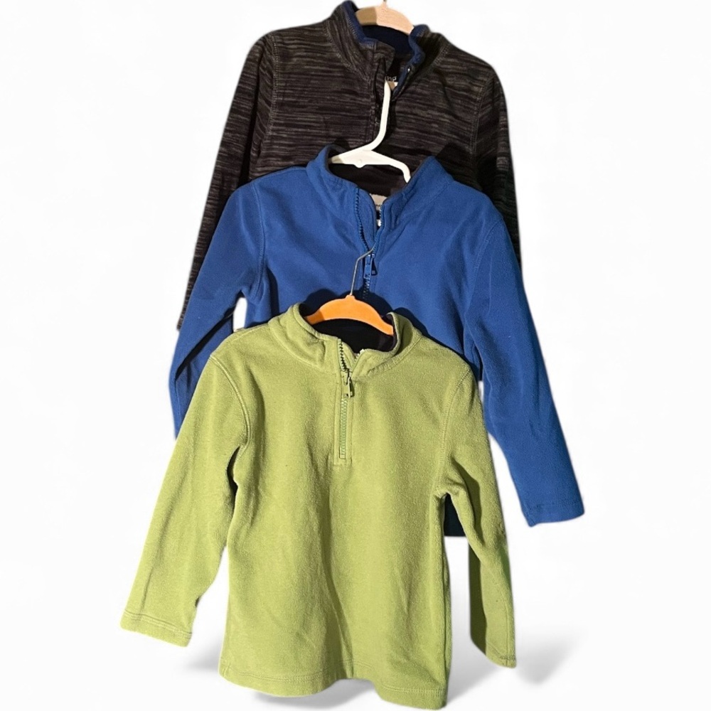 Boy’s Jumping Bean 3T 1/4 zip long sleeve fleece pullover blue green black/gray